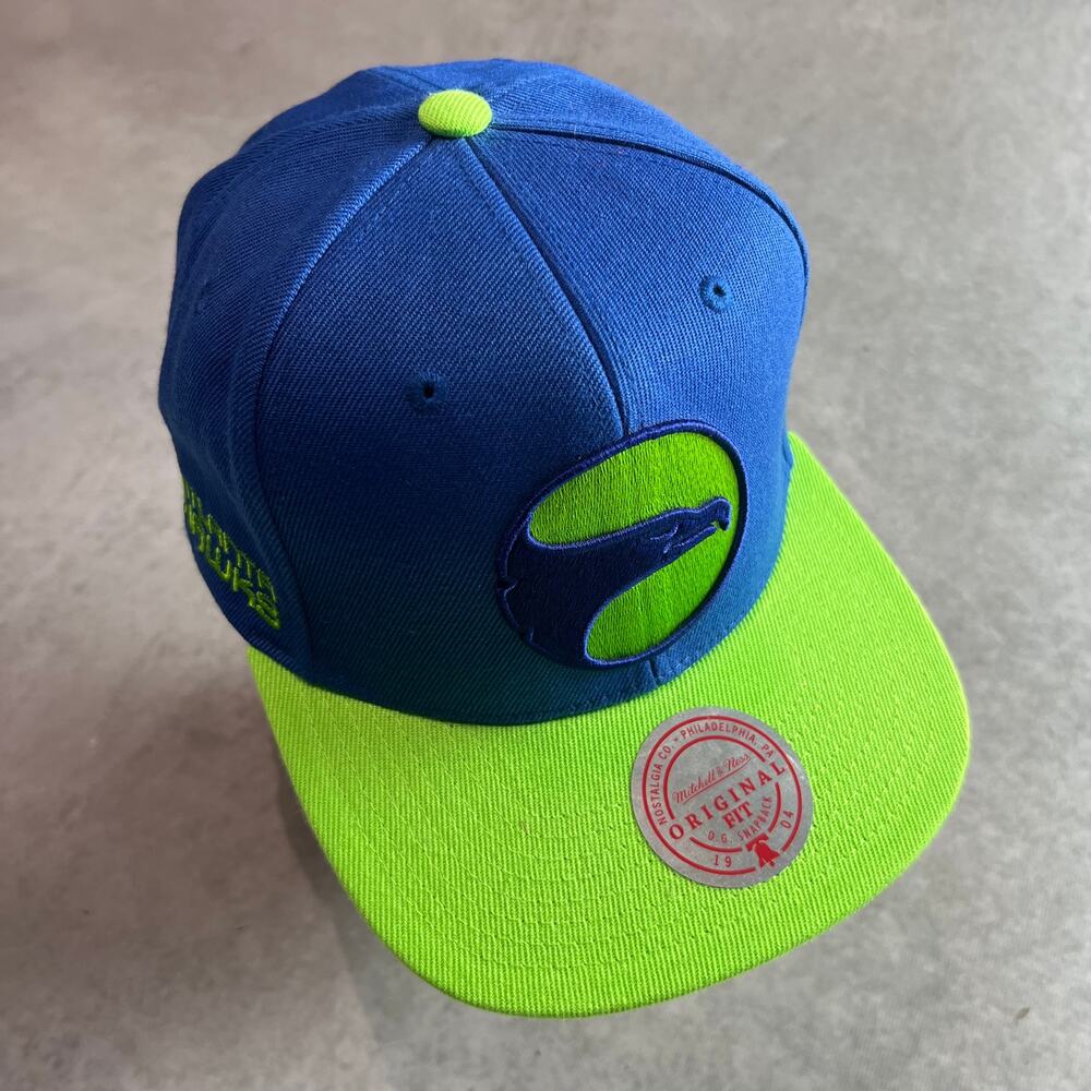 Atlanta Hawks Mitchell & Ness Snapback Hat Blue Green NWT One Size